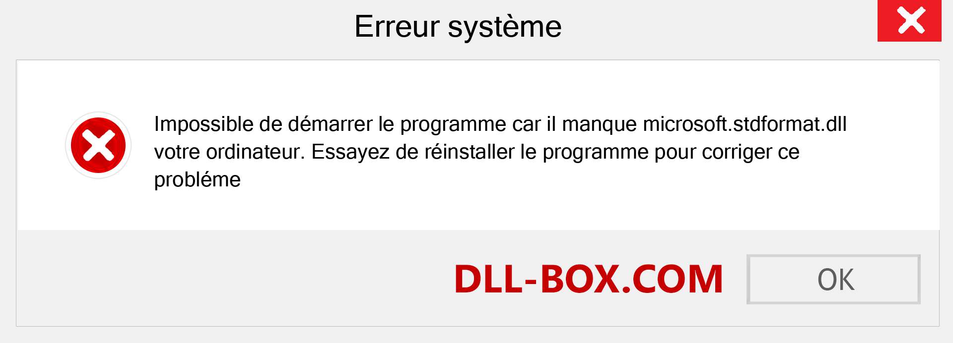 Le fichier microsoft.stdformat.dll est manquant ?. Télécharger pour Windows 7, 8, 10 - Correction de l'erreur manquante microsoft.stdformat dll sur Windows, photos, images